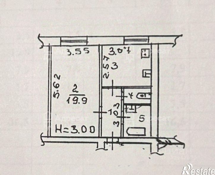 1-комн квартира улица Калинина, 19,  д. 19