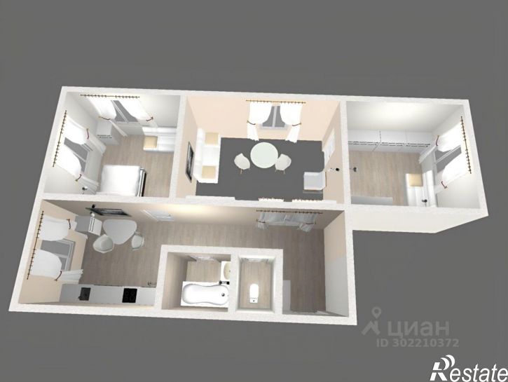 3-комн квартира Волжский