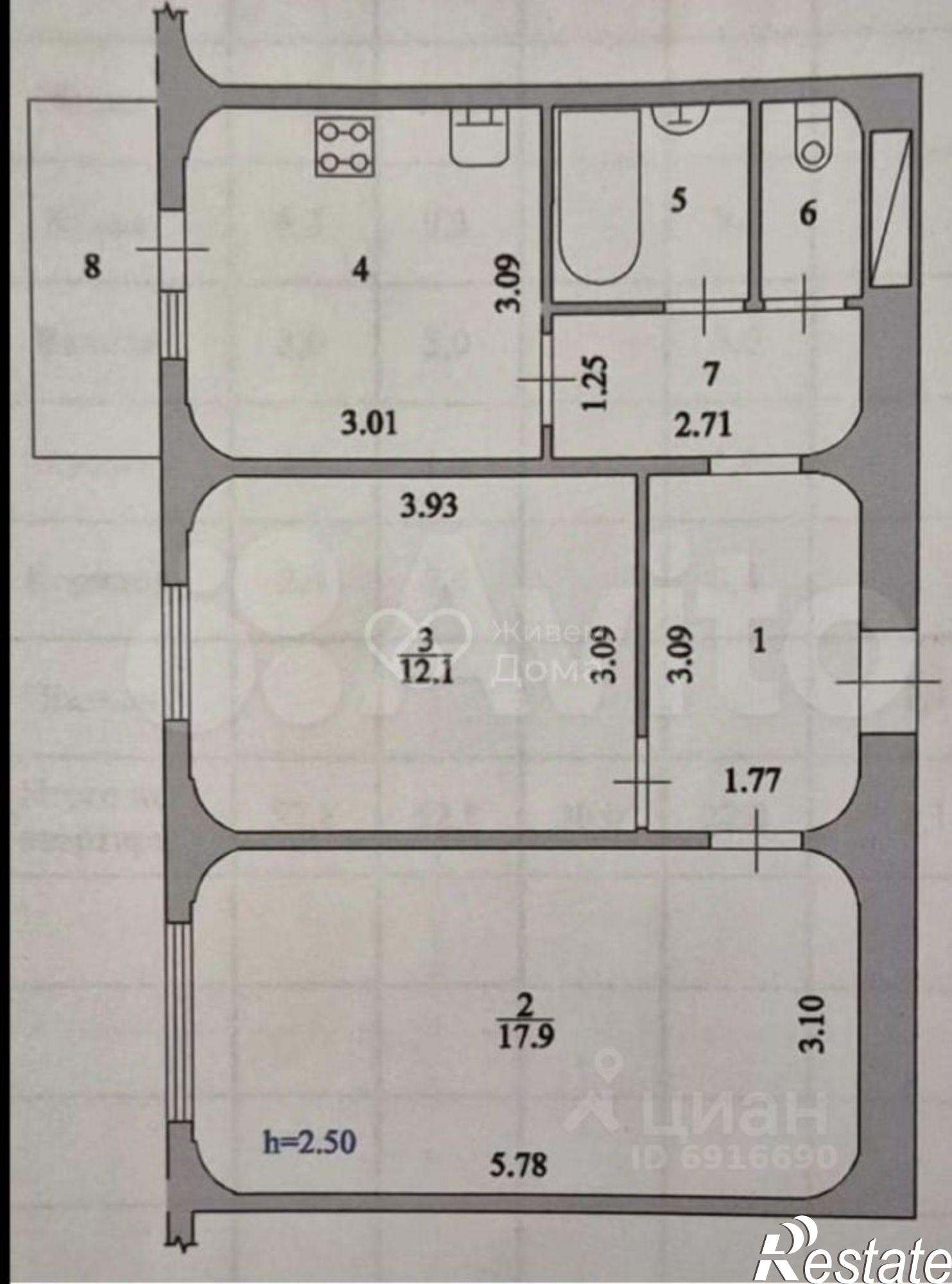 Купить квартиру за 5 100 000 рублей на пр-кт им Ленина, 104