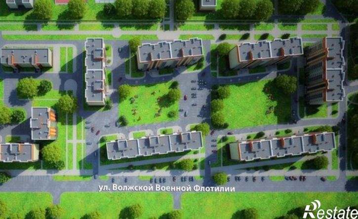 1-комн квартира улица Волжской Военной Флотилии, 54,  д. 54